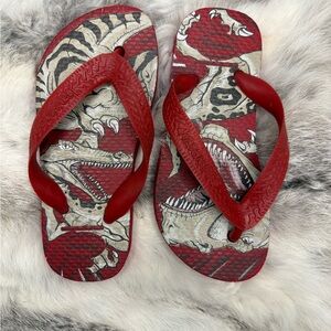 Havaianas Red Dinosaur Kids Flip Flops